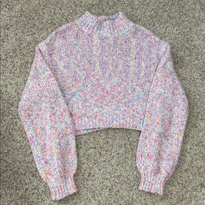 SHEIN Multicolor Cropped Knit Sweater